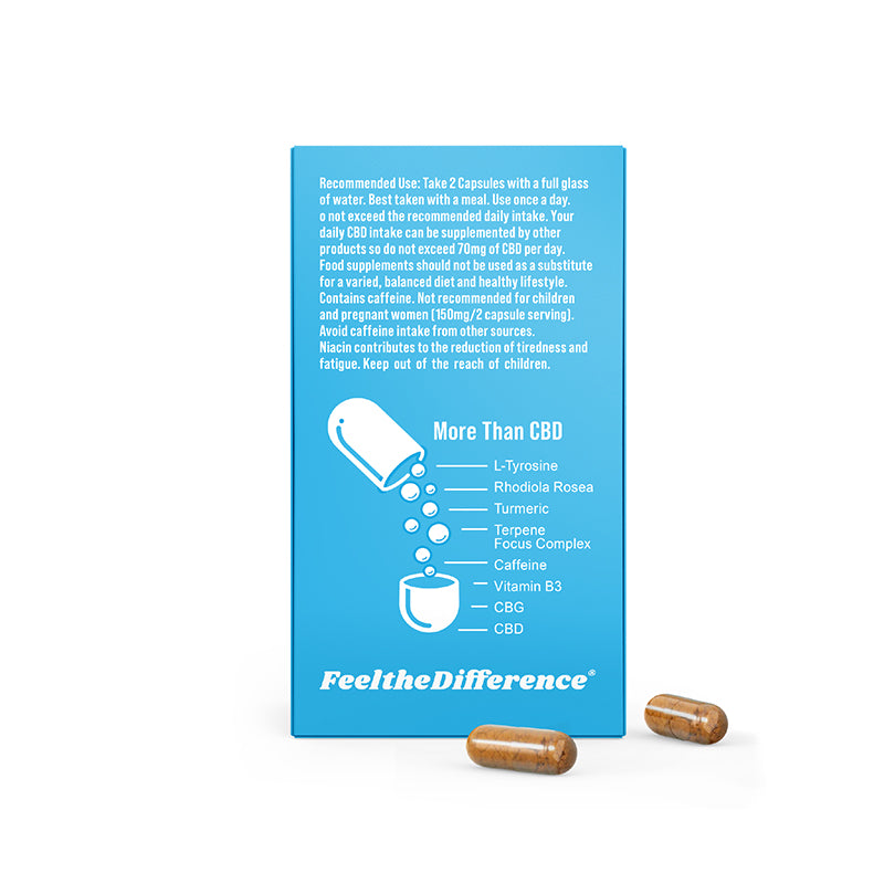 CBDfx CBD + CBG Morning Tablets 900mg - Recommended use Label