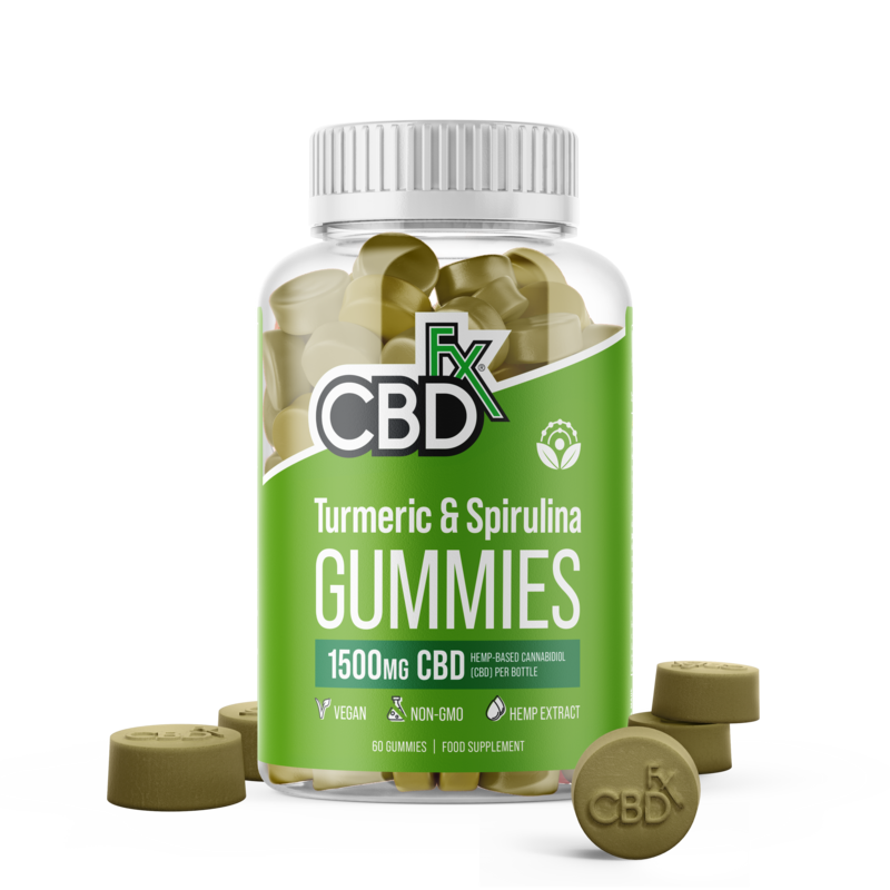 CBDfx CBD Gummies with Turmeric and Spirulina 1500mg